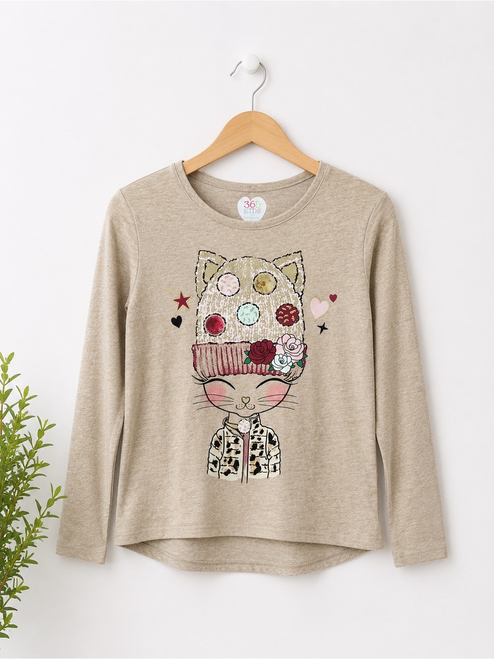 Girls Garanimals Cat Graphic Long Sleeve Top 8 Kitty Shirt